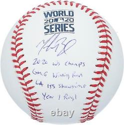 Mookie Betts Dodgers Signed World Series Champs Baseball & WS Inscs LE 10
