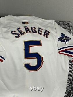 NEW DROP Corey Seager Texas Rangers Gold World Series Champion Jersey Size L