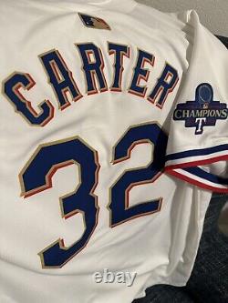 NEW DROP Evan Carter Texas Rangers Gold World Series Champion Jersey L RARE