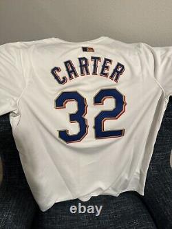 NEW DROP Evan Carter Texas Rangers Gold World Series Champion Jersey L RARE