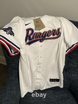 NEW DROP Evan Carter Texas Rangers Gold World Series Champion Jersey L RARE