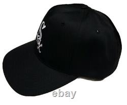 New Vintage 90s Chicago White Sox Black Dome Plain Logo Snapback Baseball Hat