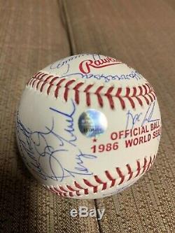 New York Mets Team Signed 1986 World Series Baseball-28 Players- Steiner COA