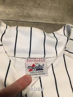 New York Yankees Majestic World Series Baseball Pin Stripe Jersey Size XL Vtg