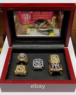 New York Yankees World Series 5 Ring Set With Wooden Display Box. Derek Jeter