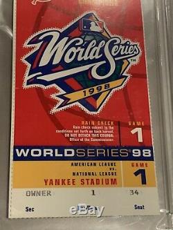 New York Yankees World Series Owners Box! FULL Ticket George Steinbrenner PSA