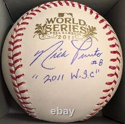 Nick Punto Signed 2011 World Series Baseball with 2011 W. S. C Inscription JSA Auth