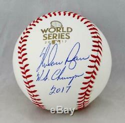 Nolan Ryan Autographed World Series Baseball with WS Champs 2017- JSA Auth