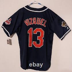 Omar Vizquel 1995 Cleveland Indians World Series Jersey Blue Large