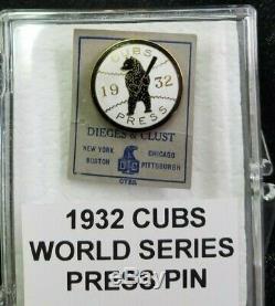 Original 1932 World Series Press Pin Cubs Vs. Yankees @ Chicago Ruth Called Shot