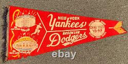 Original 1955 World Series Pennant New York Yankees Brooklyn Dodgers Ebbets Fiel