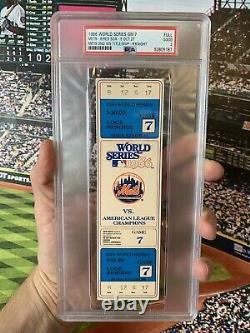 PSA Ticket Baseball 1986 World Series Gm 7 New York Mets Boston Red Sox Full
