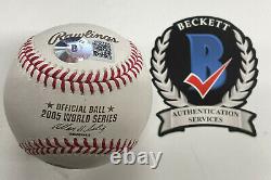 Paul Konerko Signed Autographed 2005 World Series Baseball 05 WS CHAMPS Beckett