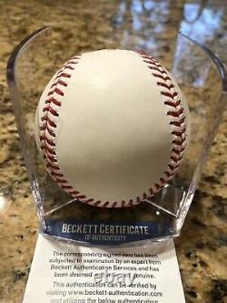 Pedro Strop Signed 2016 World Series Baseball Chicago Cubs Beckett COA With Cube