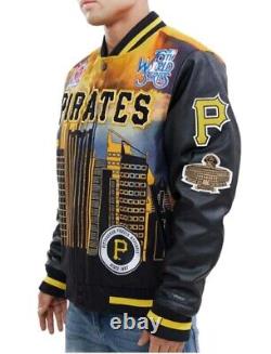 Pro Standard MLB Pittsburgh Pirates Black/Yellow Men's Remix Varsity Jacket-NWT