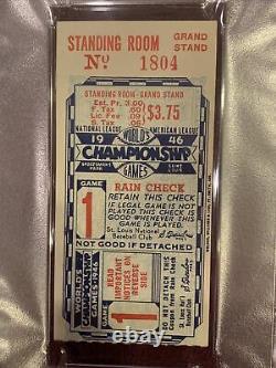 Psa 2.5 Ted Williams Debut 1946 World Series Ticket Red Sox Cardinals Musial gm1