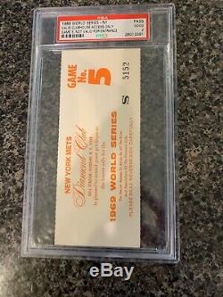 Psa 2 NOLAN RYAN Only World Series Ticket MIRACLE Mets 1969 Clubhouse Clinching