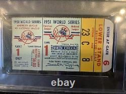 Psa 4 1951 WILLIE MAYS MICKEY MANTLE WORLD SERIES DEBUT GAME 1 TICKET Yankees