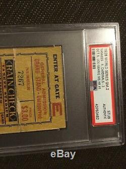 Psa Lou Gehrig Hr #1 1928 World Series Ticket NY Yankees G2 Cardinals
