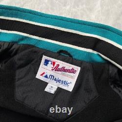 RARE 00s MLB FLORIDA MARLINS MAJESTIC JACKET WORLD SERIES 2003 CHAMPIONS Sz M