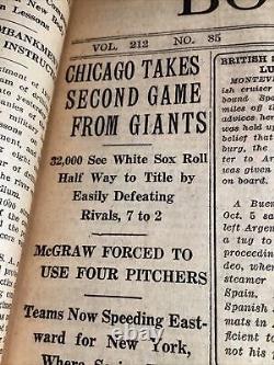 RARE 1917 World Series Chicago Whitesox / NY Giants Newspapers Joe Jackson