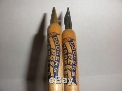 Rare 1947 Ny Yankees Brooklyn Dodgers World Series Pen Pencil Baseball Bat Set