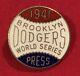 Rare Antique 1941 Brooklyn Dodgers World Series Baseball Press Pin Early Vintage