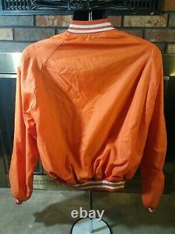 Rare Vintage Houston Astros MLB Baseball Satin Snap Jacket Mens Sz Large Orange