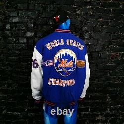 Rare Vintage New York Mets Baseball 1986 World Series Jacket Mens Size 2XL