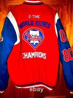 Rare/ Vintage Phil Phillies 2-time World Series Baseball Jacket, Size Medium