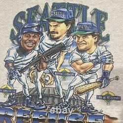 Rare Vintage Seattle Mariners Caricature 90's T-Shirt MLB Baseball Single Stitch