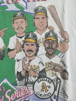 Rare Vintage World Series 1989 Giant vs Oakland Caricature t-shirts Baseball MLB