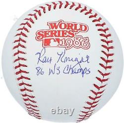 Ray Knight NY Mets Signed 1986 World Series Logo Baseball & 86 WS Champs Insc