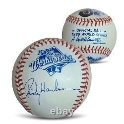 Rickey Henderson Autographed 1989 World Series Signed Baseball Beckett COA