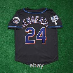 Rickey Henderson New York Mets 2000 World Series Alt Black Men's (M-2XL) Jersey