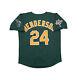 Rickey Henderson Oakland Athletics 1990 World Series Alt Green Men's Jersey