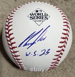 Robbie Grossman Signed 2023 World Series Baseball Texas Rangers RARE Beckett