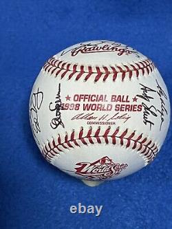 San Diego Padres Team Signed 1998 Rawlings Official World Series Baseball InCube