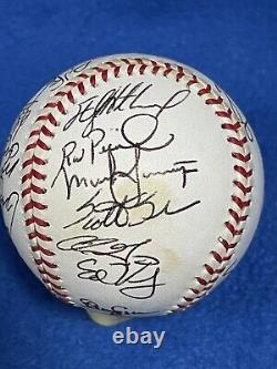 San Diego Padres Team Signed 1998 Rawlings Official World Series Baseball InCube