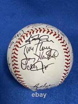 San Diego Padres Team Signed 1998 Rawlings Official World Series Baseball InCube