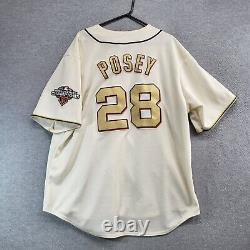 San Francisco Giants Men Jersey Gold XL Majestic World Series Buster Posey 28