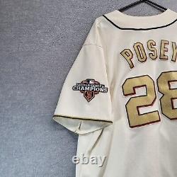 San Francisco Giants Men Jersey Gold XL Majestic World Series Buster Posey 28