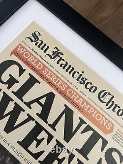 San Francisco Giants World Series Champ Original Newspaper Framed 15x24