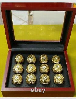 Set of 12 Old School World Series Baseball Rings. 20's-50's w Wooden Display Box