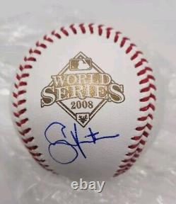 Shane Victorino SIGNED AUTOGRAPHED 2008 World Series Baseball PSA COA