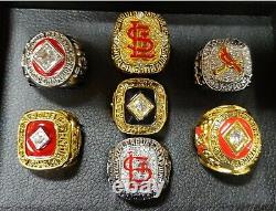 St Louis Cardinals World Series 7 Ring Set With Wooden Display Box. Pujols