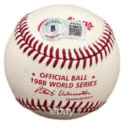 Steve Sax Signed 1988 World Series Baseball WSMLB with 88 WS Champs BAS