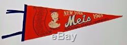 Super Rare 1969 NY Mets Original World Series Pennant In EX-MT+ Condition