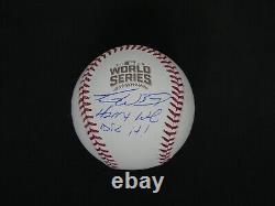 TRAVIS WOOD SIGNED 2016 WORLD SERIES BASEBALL With HARRY WE DID IT! BAS COA