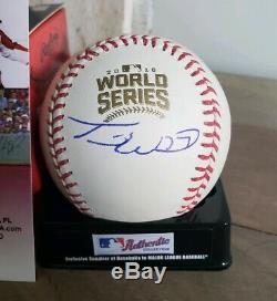 TRAVIS WOOD signed 2016 World Series Baseball CHICAGO CUBS COA JSA CC13282 RARE